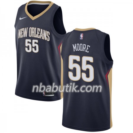 NBA Mænd Trøje New Orleans Pelicans ETwaun Moore 55 Nike 2017-18 Navy Swingman NBA Mænd Trøje New Orleans Pelicans ETwaun Moore 55 Nike 2017-18 Navy Swingman